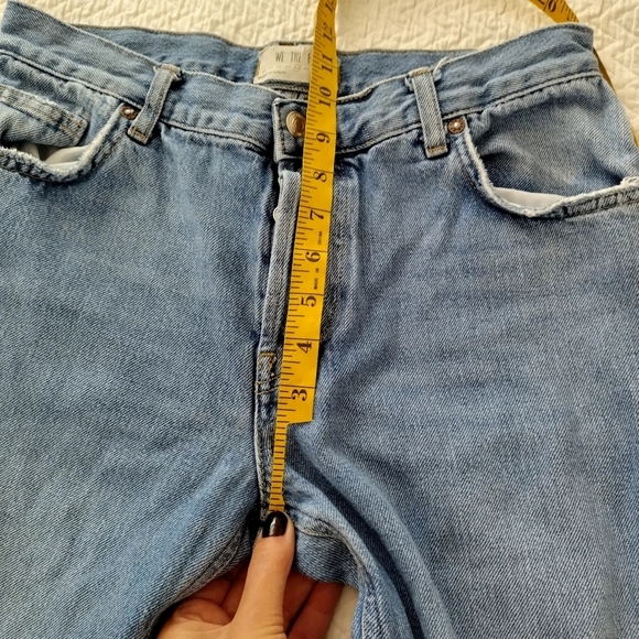 Free People We The Free Maggie Distressed Straight Leg Crop Jeans Sz 28 - Picture 10 of 11